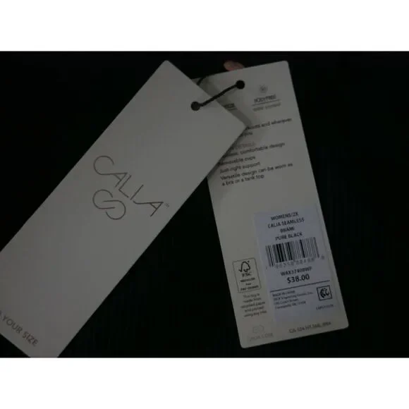 CALIA Women’s Seamless Brami Racerback Sports Bra Tank Top Black 2X - Picture 5 of 7